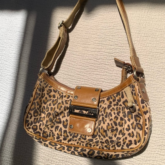 Guess Handbags - Guess cheetah Shoulder purse/ baguette bag